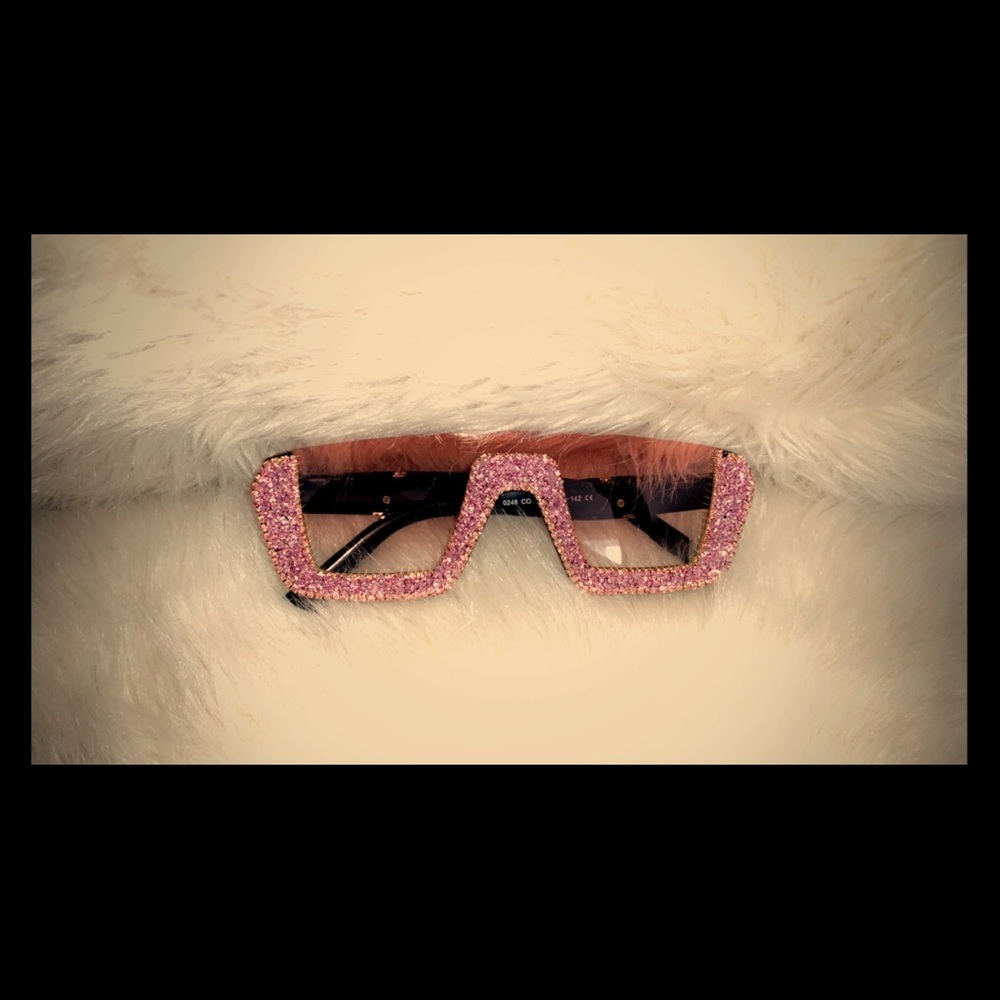 Under Rhinestone Pink Glasses
